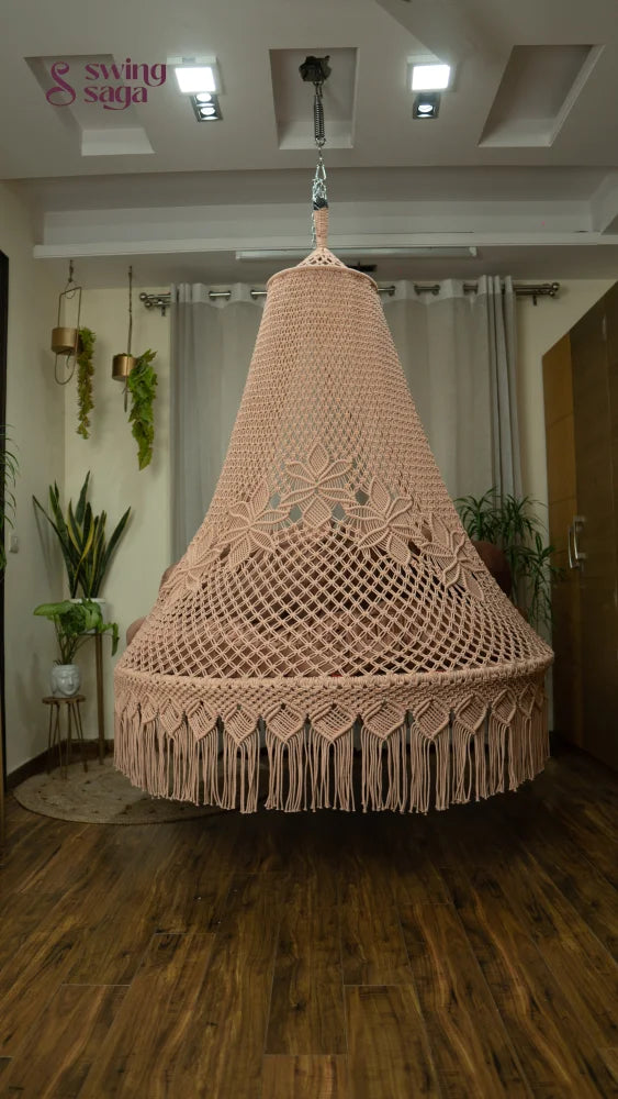Toffee Peach  Macrame Bed Swing - Swing Saga