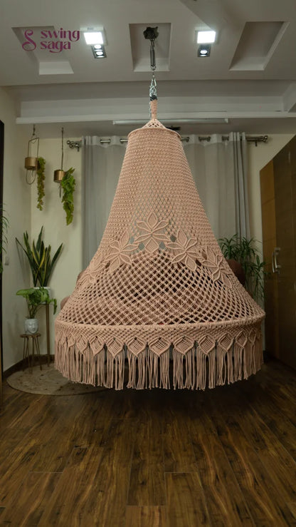 Toffee Peach  Macrame Bed Swing - Swing Saga