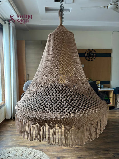 Toffee Peach Macrame Bed Swing - Swing Saga