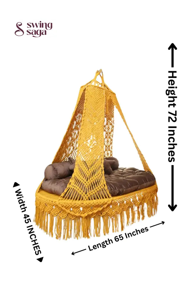 Light Peach macrame sofa swing - Swing Saga