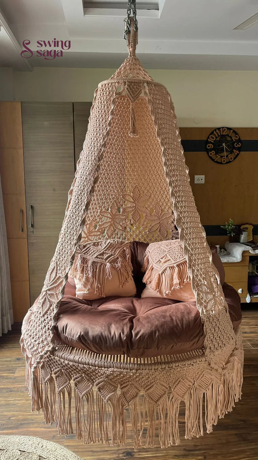 Toffee Peach Double seater hanging chair - Swing Saga