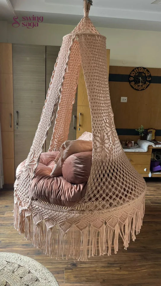 Toffee Peach Double seater hanging chair - Swing Saga