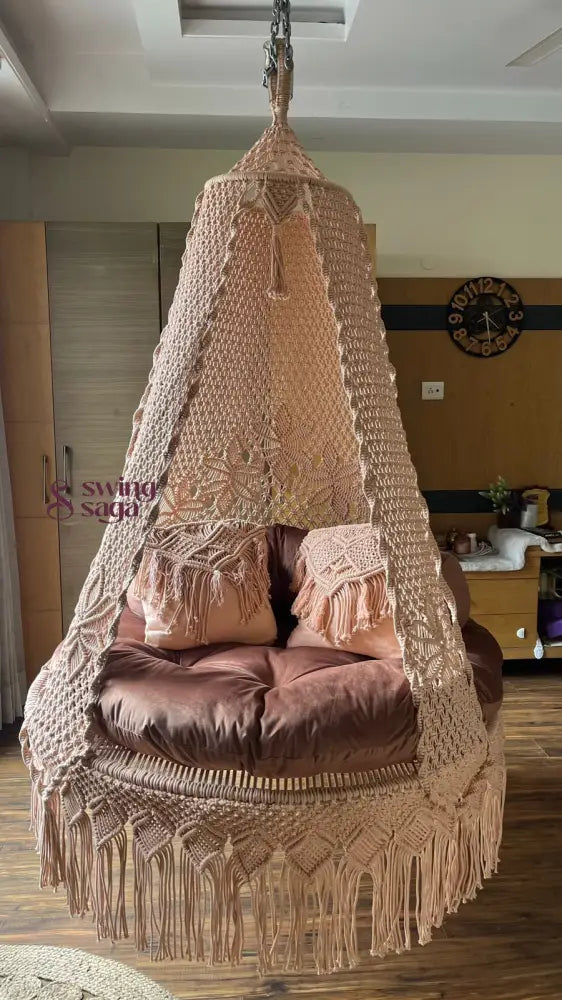 Toffee Peach Double seater hanging chair - Swing Saga