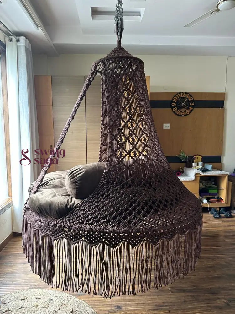 Mocha Brown  Macrame Bed Swing - Swing Saga