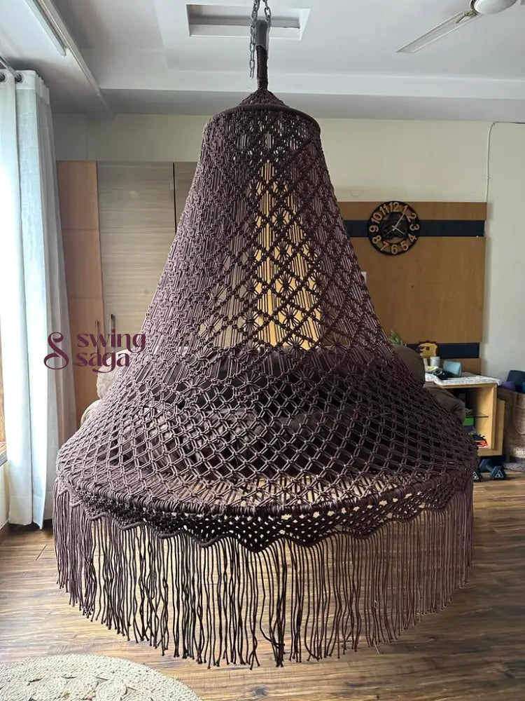 Mocha Brown  Macrame Bed Swing - Swing Saga