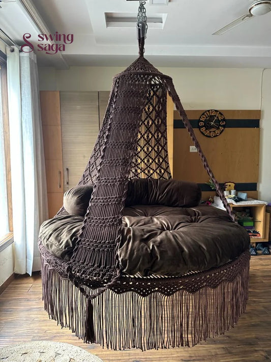 Mocha Brown  Macrame Bed Swing - Swing Saga