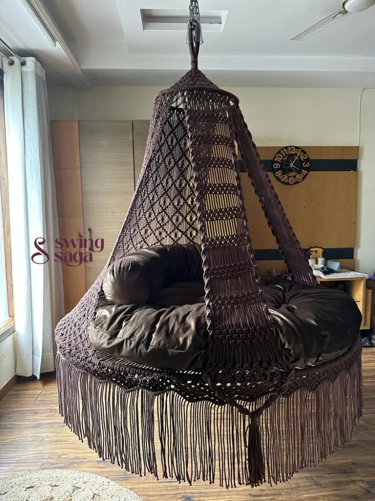 Mocha Brown  Macrame Bed Swing - Swing Saga