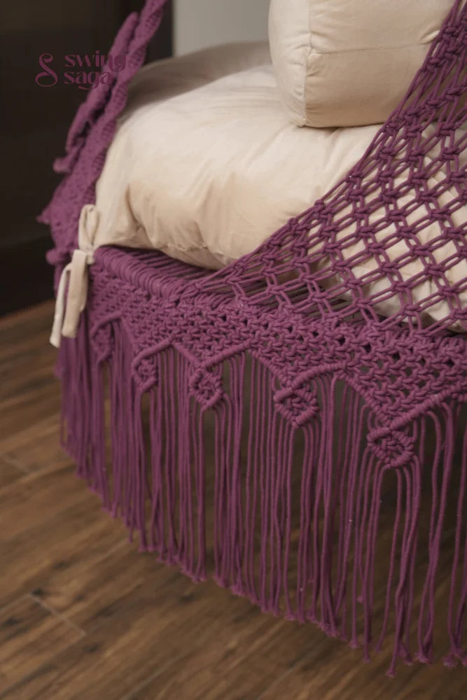 Magenta Pink  Macrame Bed Swing - Swing Saga