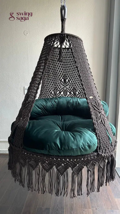 Mocha Brown Double seater hanging chair - Swing Saga