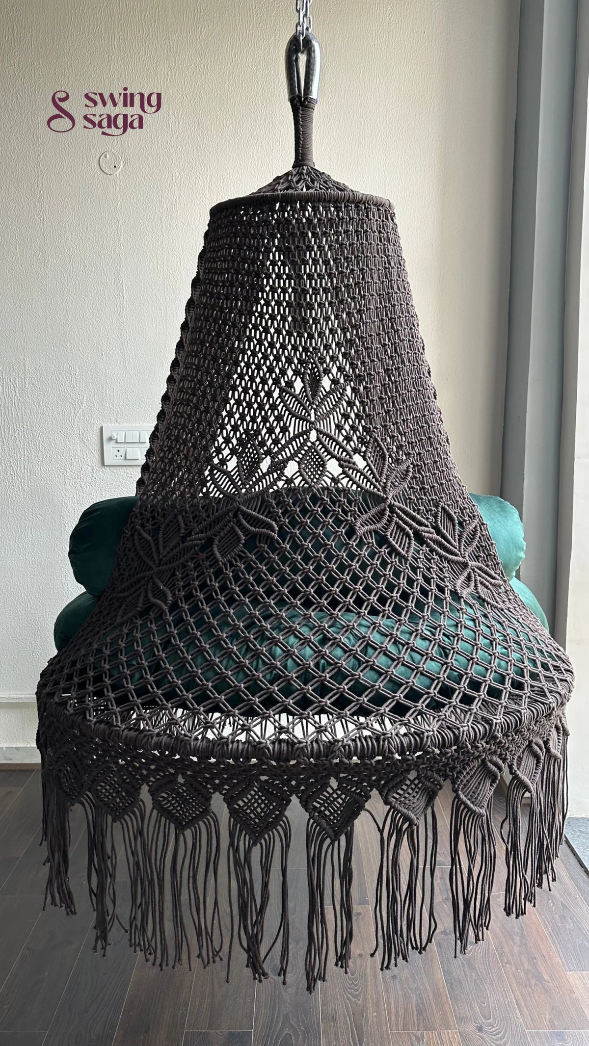 Mocha Brown Double seater hanging chair - Swing Saga