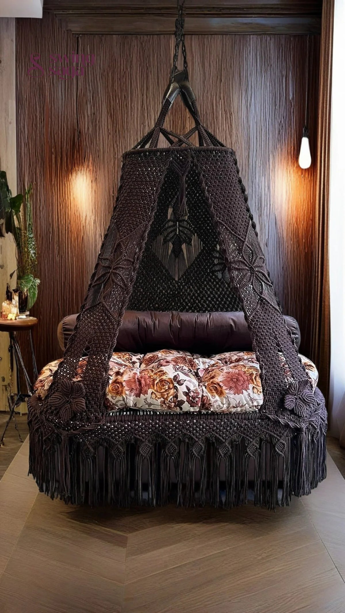 Mocha Brown Double seater hanging chair - Swing Saga