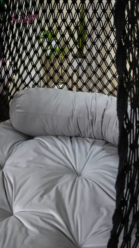 Black / Dark Grey Double seater hanging chair - Swing Saga