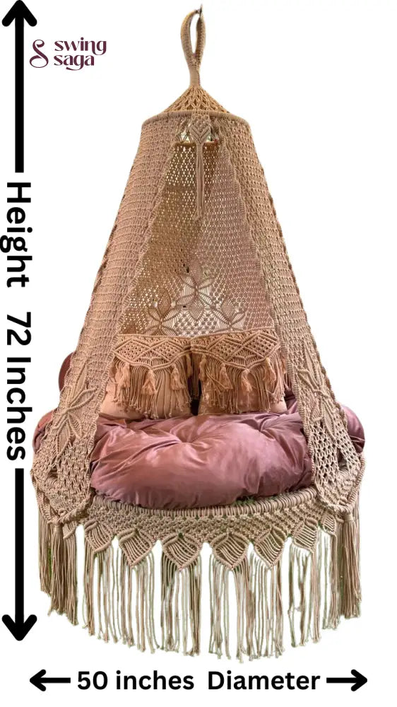 Black / Dark Grey Double seater hanging chair - Swing Saga