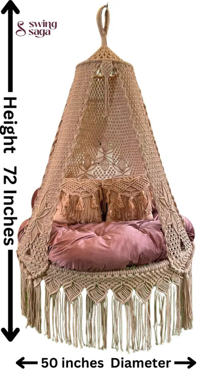 Black / Dark Grey Double seater hanging chair - Swing Saga