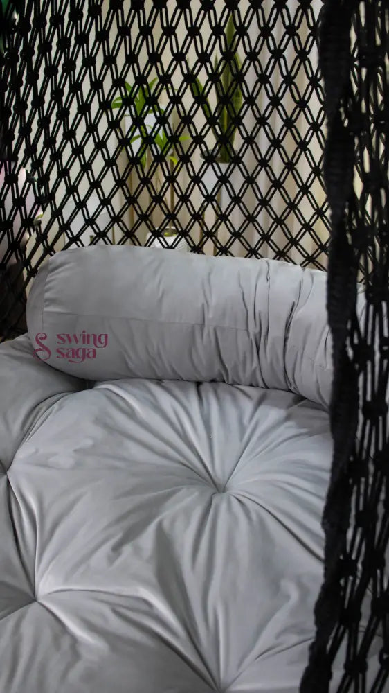 Black / Dark Grey Double seater hanging chair - Swing Saga