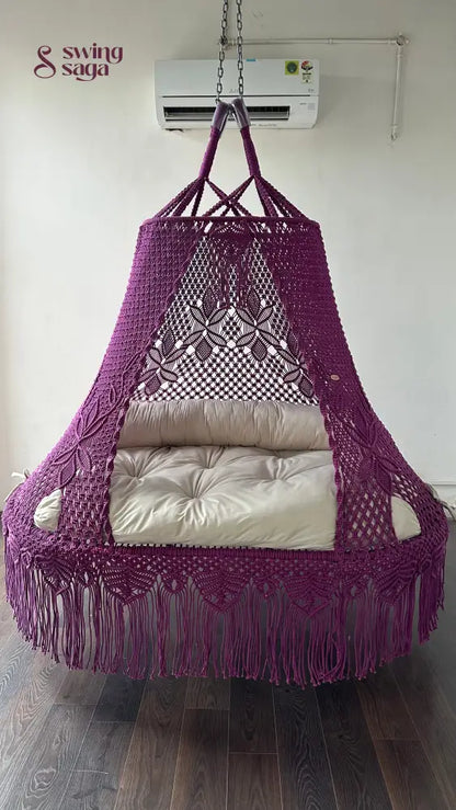 Orchid macrame sofa swing - Swing Saga