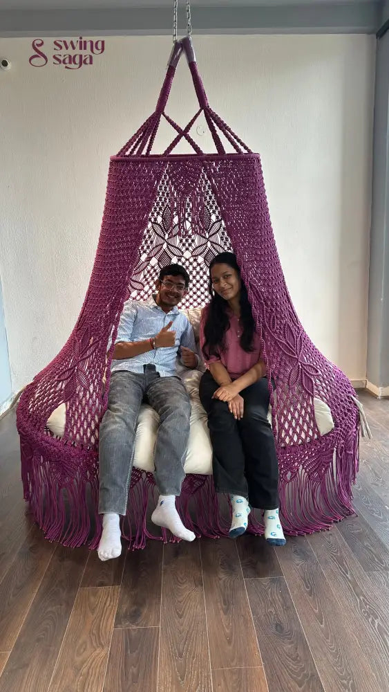 Orchid macrame sofa swing - Swing Saga