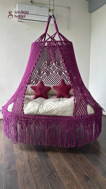 Orchid macrame sofa swing - Swing Saga
