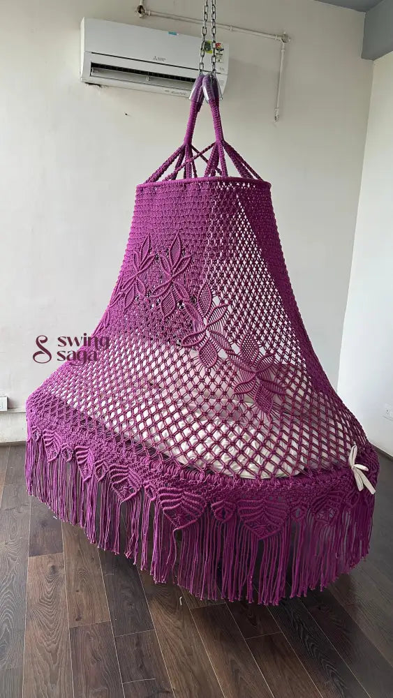 Orchid macrame sofa swing - Swing Saga