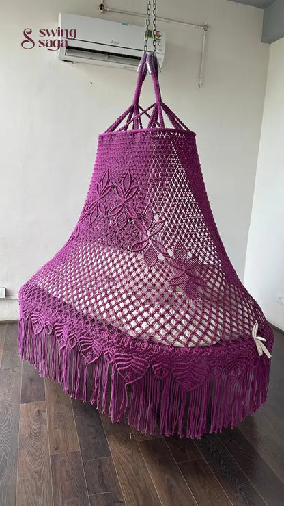 Orchid macrame sofa swing - Swing Saga