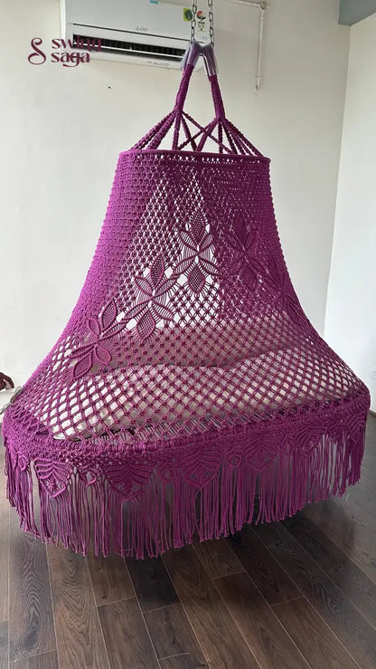 Orchid macrame sofa swing - Swing Saga