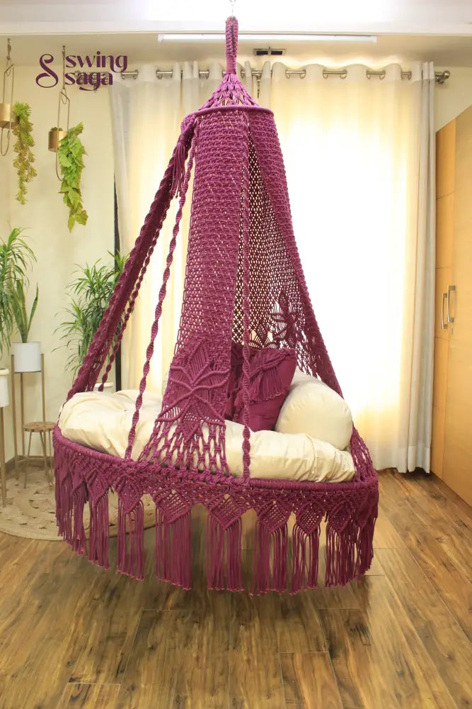 Magenta Pink Double seater hanging chair - Swing Saga
