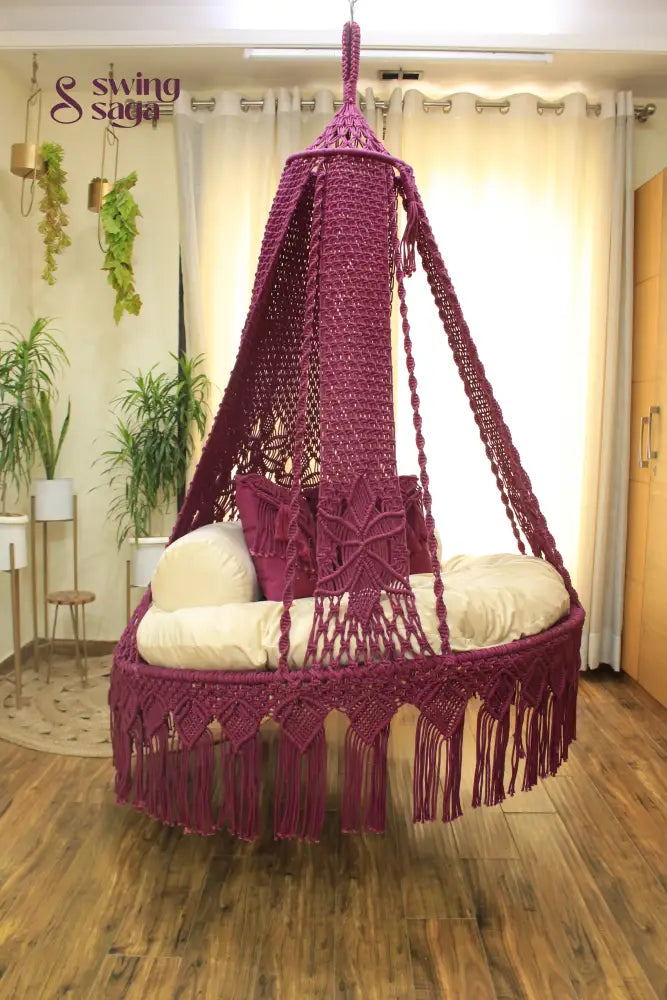 Magenta Pink Double seater hanging chair - Swing Saga