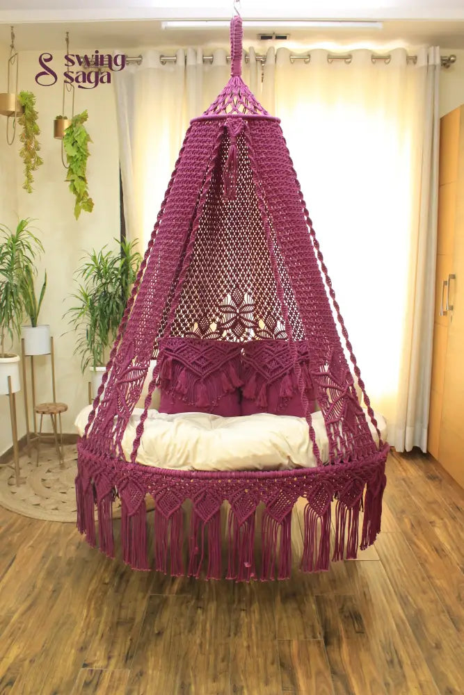 Magenta Pink Double seater hanging chair - Swing Saga