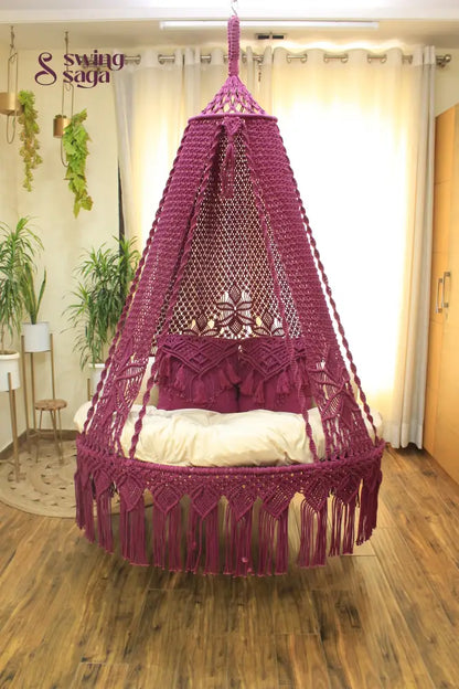 Magenta Pink Double seater hanging chair - Swing Saga