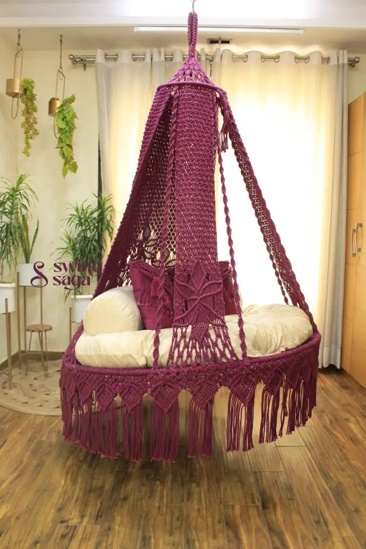 Magenta Pink Double seater hanging chair - Swing Saga