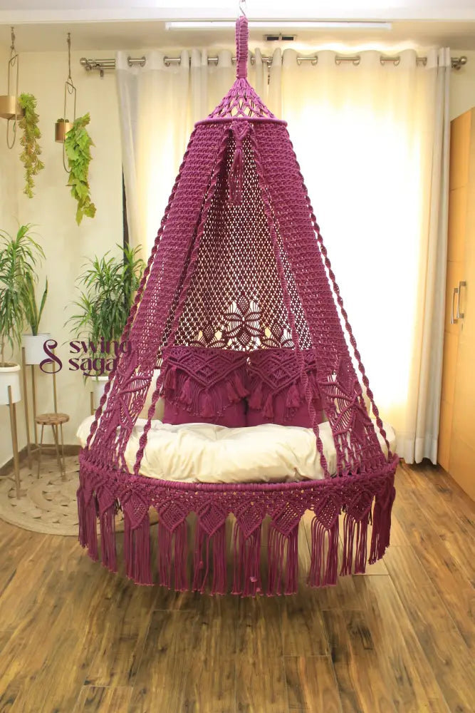 Magenta Pink Double seater hanging chair - Swing Saga