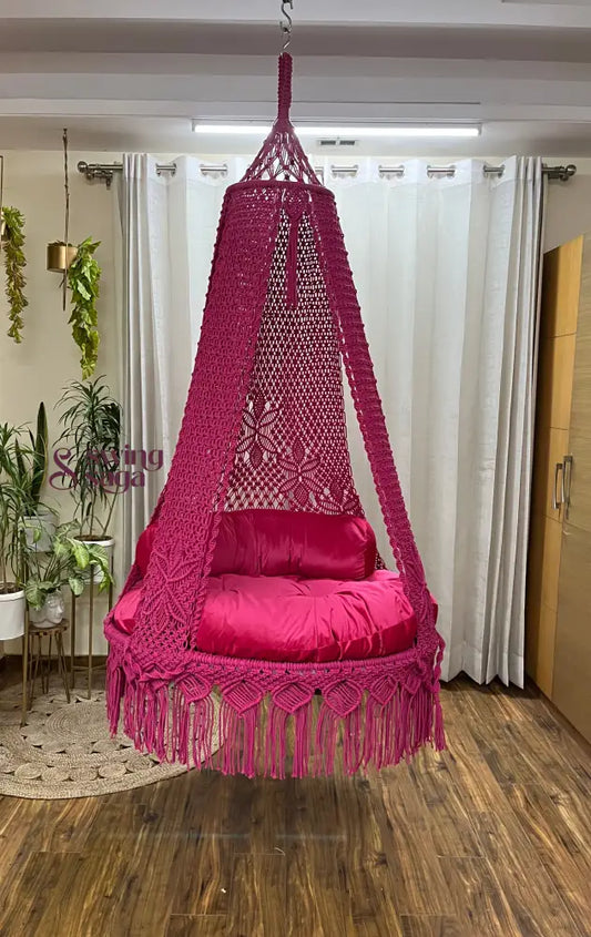 Hot Pink single seater hanging chair - Swing Saga