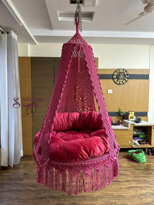 Hot Pink single seater hanging chair - Swing Saga
