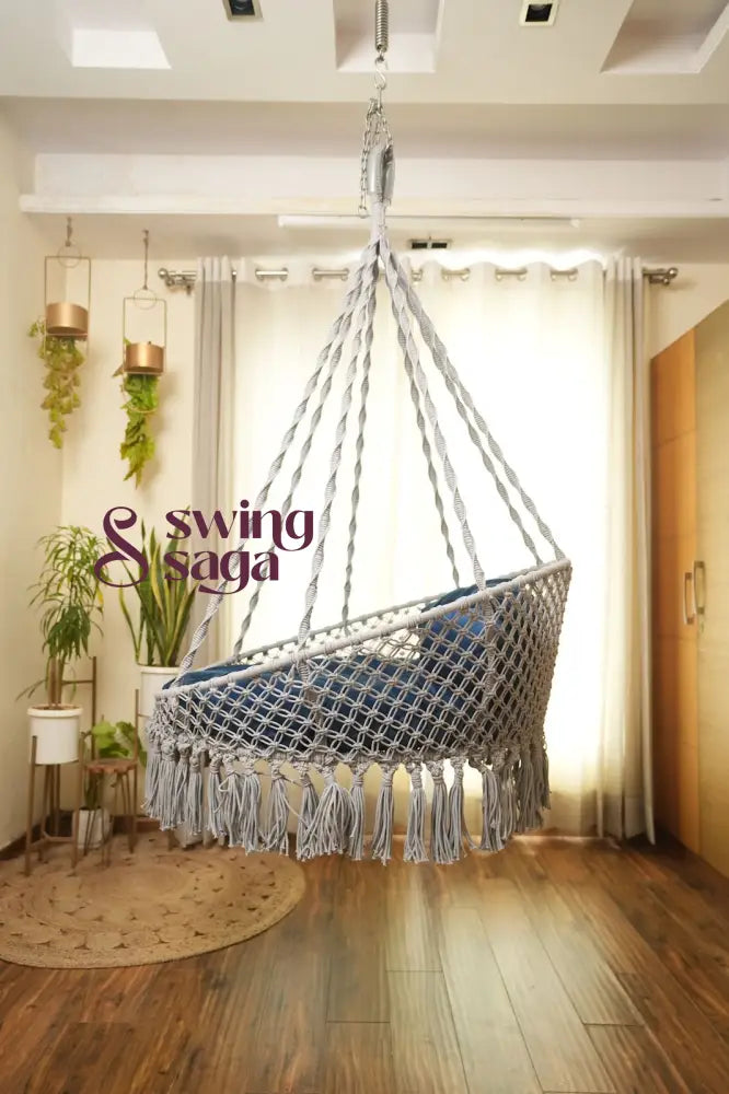 Nighttime Blue Porch Swing