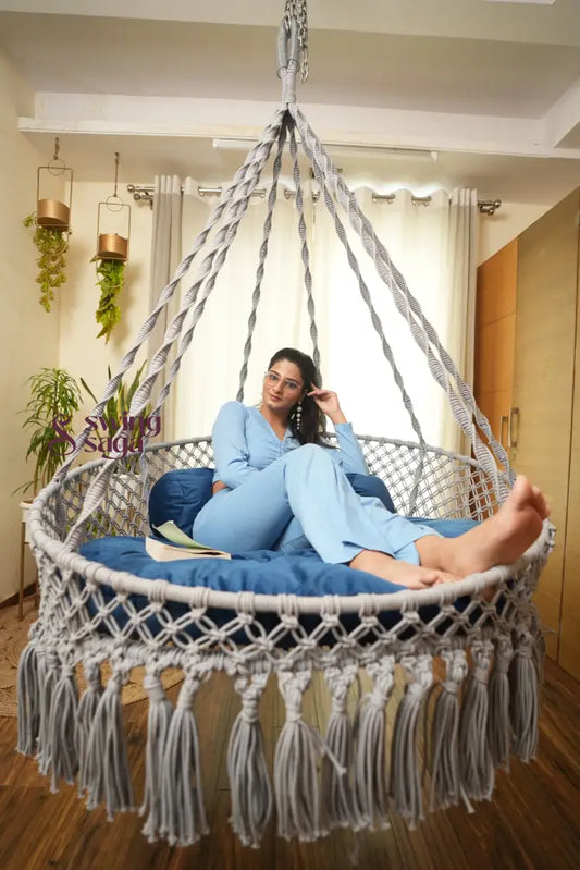 English Blue single seater hanging chair - Swing Saga