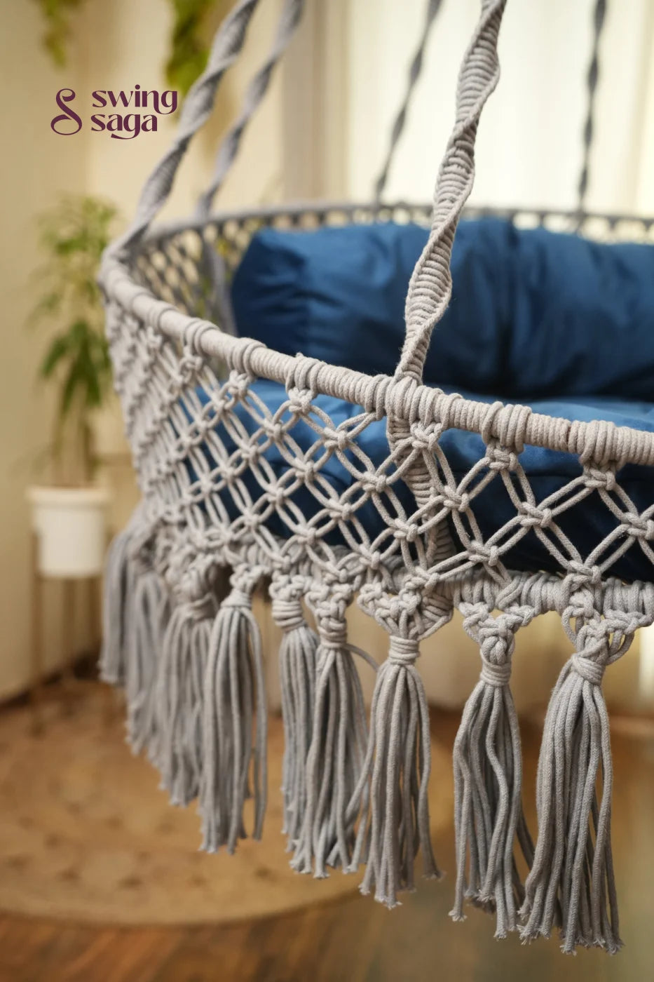 English Blue single seater hanging chair - Swing Saga
