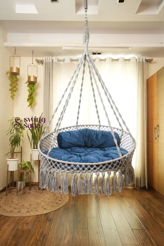 English Blue single seater hanging chair - Swing Saga