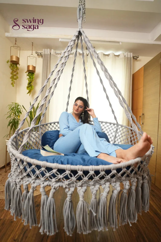 English Blue single seater hanging chair - Swing Saga