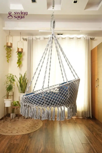 Nighttime Blue Porch Swing