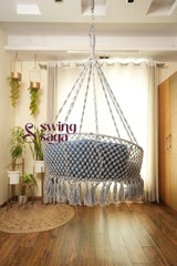 Nighttime Blue Porch Swing