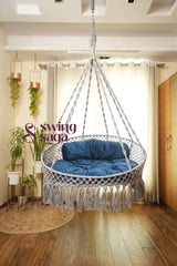 Nighttime Blue Porch Swing