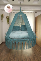 Ocean Teal Blue Bed Swing Teal Blue / Sky Blue / 65 Inches