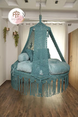 Ocean Teal Blue Bed Swing Teal Blue / Sky Blue / 65 Inches