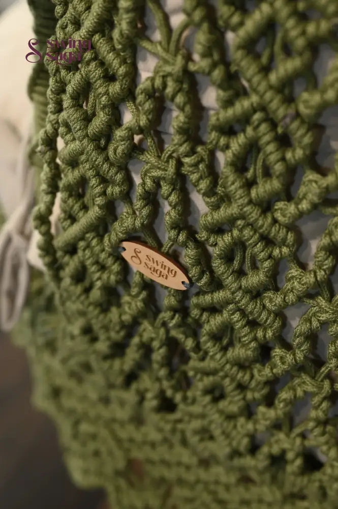 Handmade macrame knots.