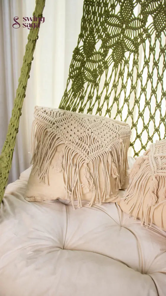 Olive Green single seater hanging chair - Swing Saga