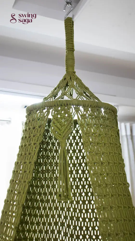 Olive Green single seater hanging chair - Swing Saga