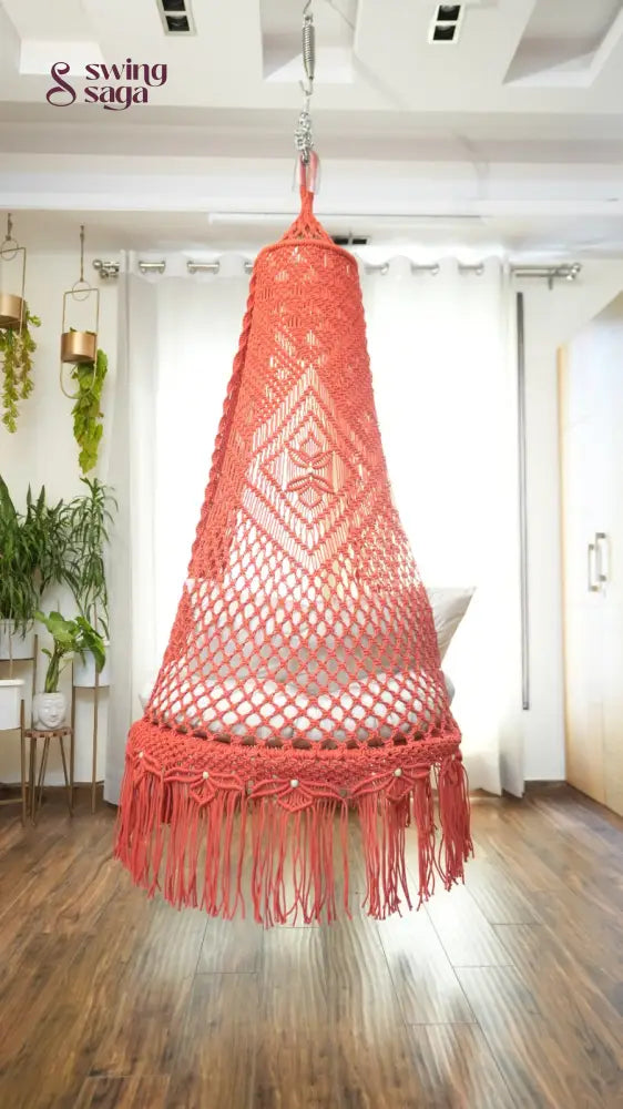 Orange single seater hanging chair - Swing Saga