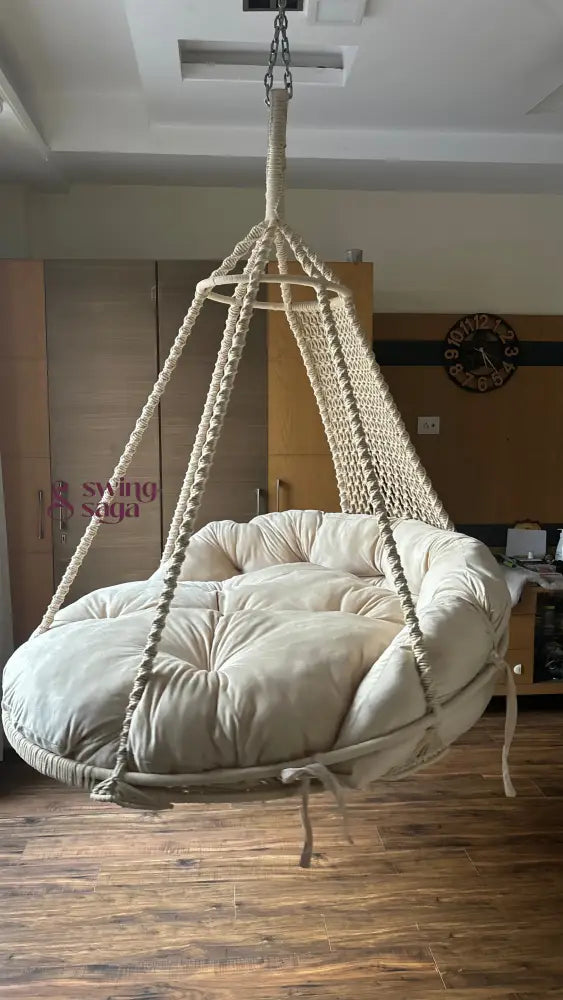 White Double seater hanging chair - Swing Saga