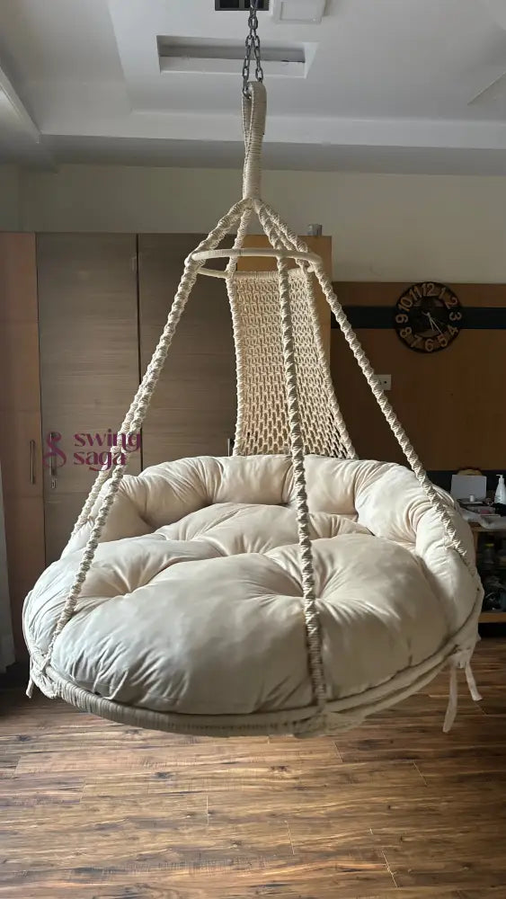 White Double seater hanging chair - Swing Saga