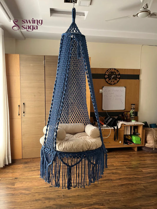 Royal Blue single seater hanging chair - Swing Saga
